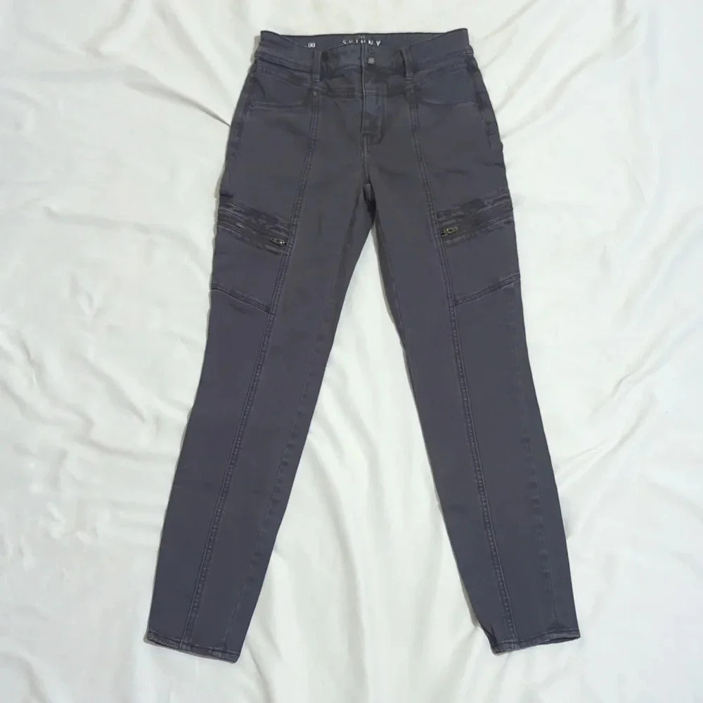 WHBM Mid-Rise Skinny Ankle Jeans, Color Gray Size 00